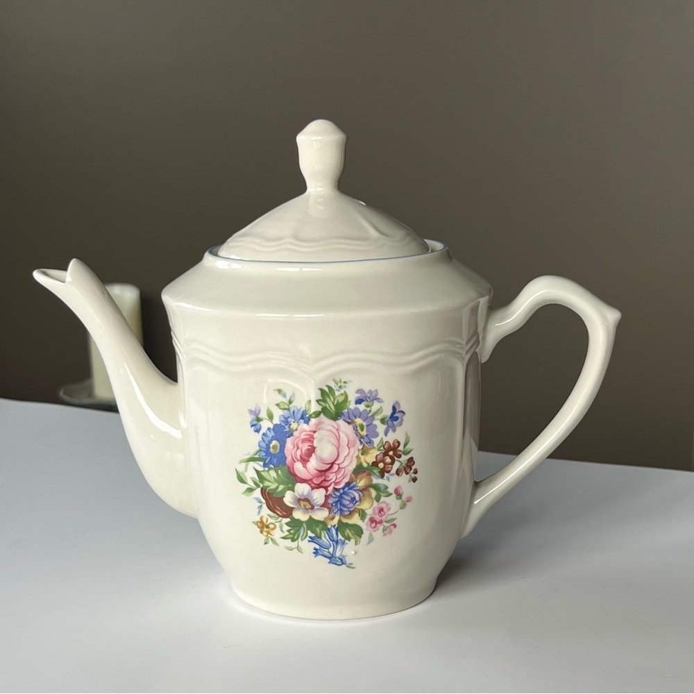 Perugino, Italy floral teapot (PN03), stoneware